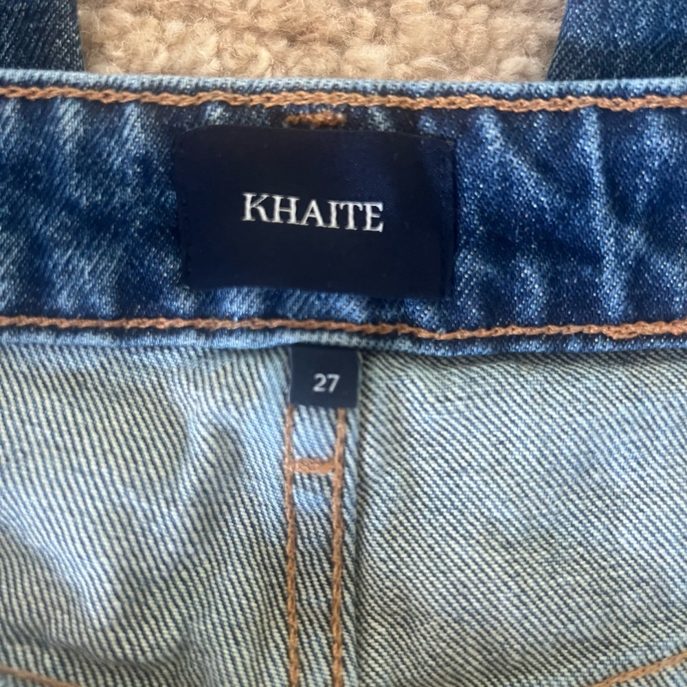 KHAITE Danielle 100% cotton jeans in mid-blue, size 27 - Picture 14 of 15